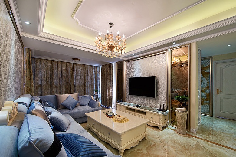 铜陵简欧客厅装修实景图