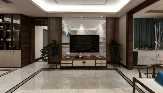 盛天公园里新中式风格装修